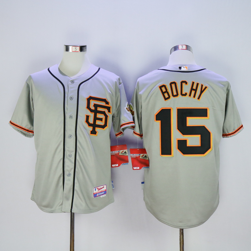 Men San Francisco Giants 15 Bochy Grey MLB Jerseys